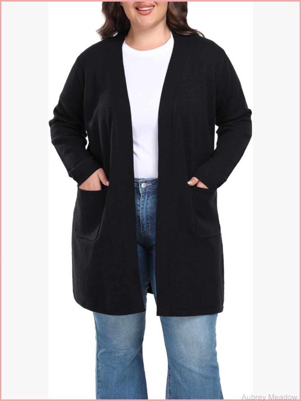 Long Plus Size Cardigan Open Front Sweater Coat